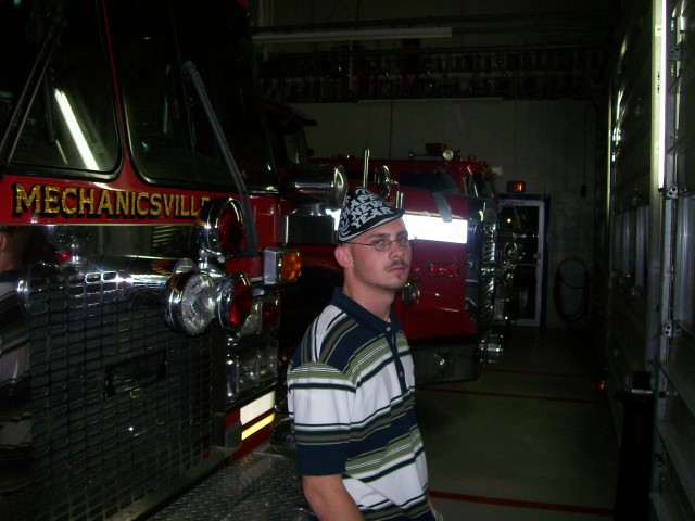 Firefighter Robert Barnes displaying his New Year spirit?